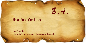 Berán Anita névjegykártya